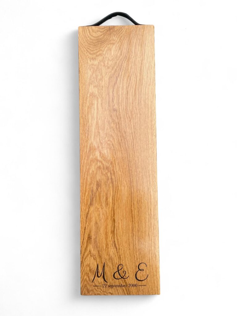 Grote lange borrelplank met eigen tekst