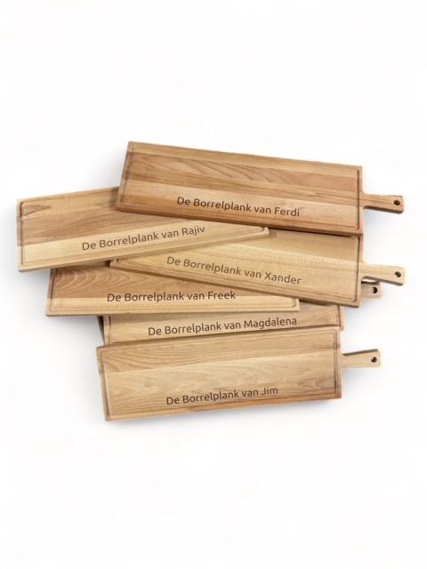 Borrelplank met persoonlijke gravering grote oplagen