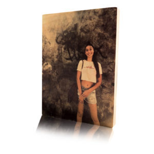 foto op hout houtmeid