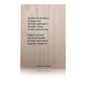 Houten Kaart | Ariena Ruwaard | Stortbui