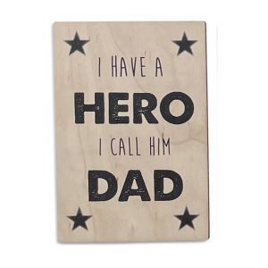 houtmeid houten kaart vaderdag i have a hero