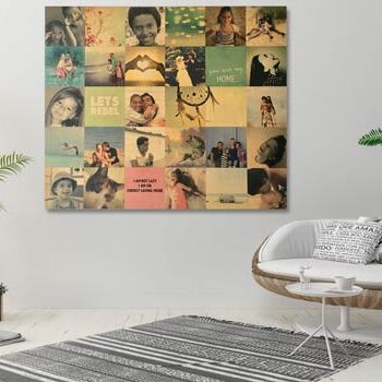 fotocollage van hout